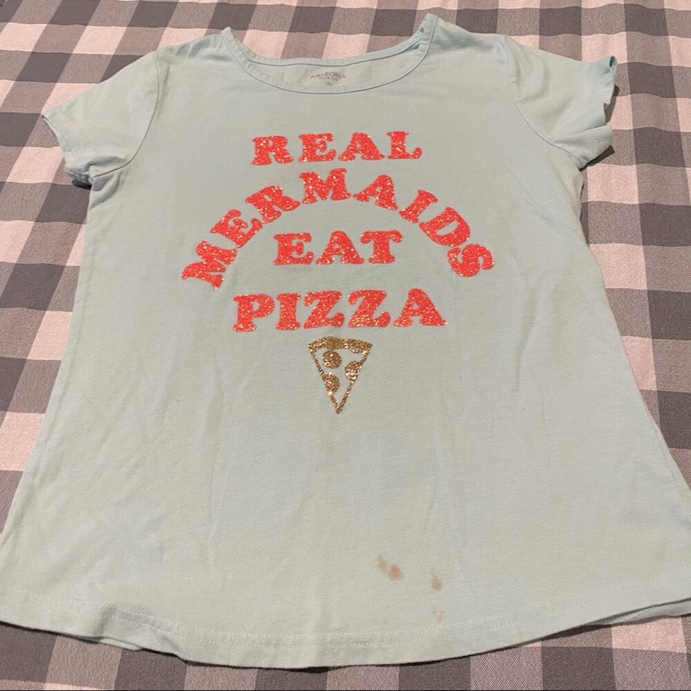 Arizona Jeans Mermaids Eat Pizza Tee Girls Size XL / 16